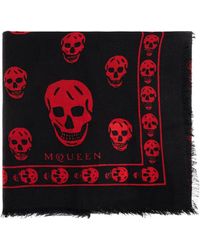 McQueen - Classic Skull-Print Scarf - Lyst