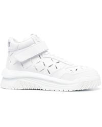 Versace - Leather High-Top Sneakers For - Lyst