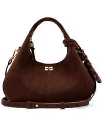 Ganni - Suede Mini Shoulder Bag - Lyst