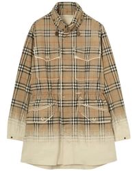 Burberry - Gradient Check Tropical Gabardine Parka - Lyst