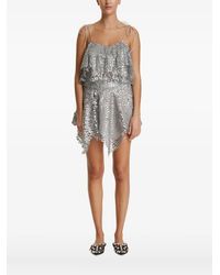 Pink - Sequin Ruffled Top - Lyst