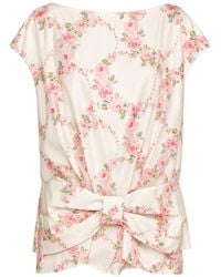 Simone Rocha - Blouse Fleurie À Détail De Nœud - Lyst