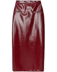 MSGM - Jupe Mi-Longue À Effet Vernis - Lyst