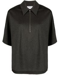 Victoria Beckham - Pointed-collar Mélange Jersey Top - Lyst