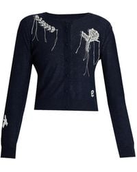 Erdem - Lace-Appliqué Fine-Knit Cardigan - Lyst