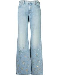 Mother - The Bookie Heel Embellished Jeans - Lyst