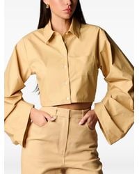 Hevron - Raquel Cropped Bell-Sleeve Shirt - Lyst