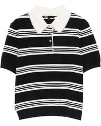 Maje - Striped Polo With Rhinestone Collar - Lyst