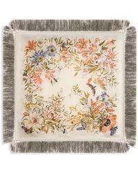 Etro - Silk Scarf With Fringing And Flora And Fauna Motif - Lyst