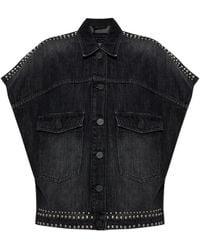 AllSaints - Alba Stud-Embellished Denim Shirt - Lyst