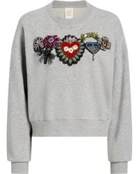 Cinq À Sept - Heritage Verfraaide Sweater Met Roos - Lyst