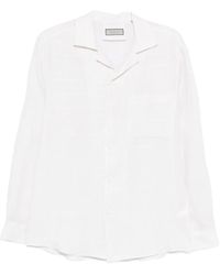 Canali - Camp-Collar Linen Shirt - Lyst