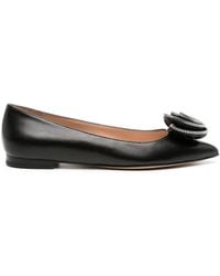 Gianvito Rossi - Karina 05 レザーフラットシューズ - Lyst