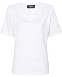 DSquared² - Easy Fit T-Shirt mit Kristallverzierung - Lyst