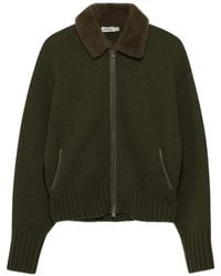 Jonathan Simkhai - Cardigan Zorina À Col En Peau Lainée Artificielle - Lyst