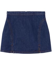 RE/DONE - Denim Mini-Rok Met Split - Lyst