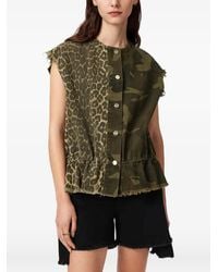 AllSaints - Sofi Leopard-Print Camouflage Waistcoat - Lyst