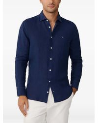 Hackett - Logo-Embroidered Linen Shirt - Lyst