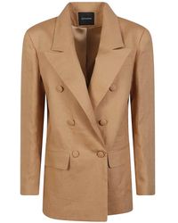 ACTUALEE - Double-Breasted Linen Jacket - Lyst