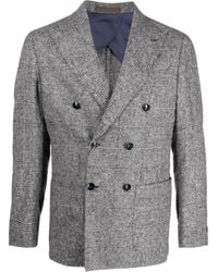 Barba Napoli - Houndstooth-pattern Double-breasted Blazer - Lyst