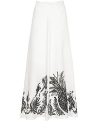 Dorothee Schumacher - Pineapple-embroidery A-line Linen Skirt - Lyst