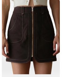 Hevron - Nora Contrast-Stitch Mini Skirt - Lyst