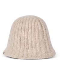 Brunello Cucinelli - Cashmere Diamond-Yarn Rib-Knit Bucket Hat - Lyst