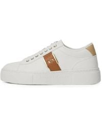 ARMANI EXCHANGE - Minimal Chic Logo-Plaque Sneakers - Lyst