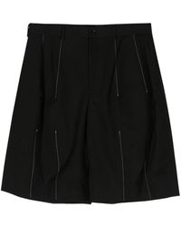 COMME DES GARÇON BLACK - Decorative-stitching Wide-leg Shorts - Lyst