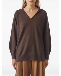 Max Mara - V-Neck Hooded Sweater - Lyst