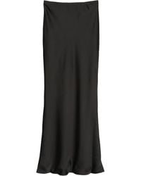 Norma Kamali - Satin-Finish Midi Skirt - Lyst