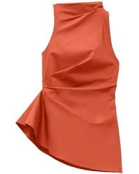 McQueen - Draped Asymmetric Top - Lyst