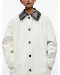 Cordera - Leather-Collar Trench Coat - Lyst