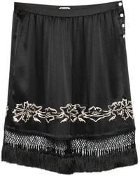 Bode - Phantasm Fringed-Trim Embroidered Mini Skirt - Lyst