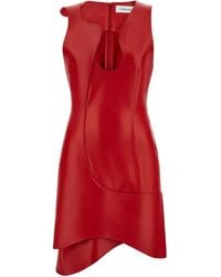 Ferragamo - Cutaway Leather Mini Dress - Lyst
