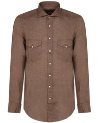 Dell'Oglio - Western-Yoke Button-Down Shirt - Lyst