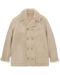 Fortela - New Lemans Double-Breasted Shearling Jacket - Lyst