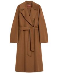 Max Mara - Wool Belted Wrap Coat - Lyst