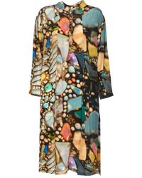 Yavi - Graphic-Print Buttoned Dress - Lyst