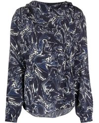 Isabel Marant - Tiphaine Marble-Print Silk Blouse - Lyst
