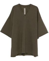 Rick Owens - T-Shirt V Tommy Con Orlo A Taglio Vivo - Lyst