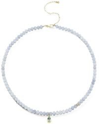 Sydney Evan - Icon Mounting Aquamarine And Diamond Necklace - Lyst