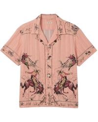 Bode - Bronco Buster Graphic-Print Seersucker Shirt - Lyst