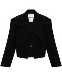 Noir Kei Ninomiya - Star-Panel Cropped Jacket - Lyst
