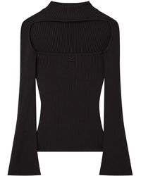 Courreges - Geribbelde Trui Met Uitgesneden Details - Lyst