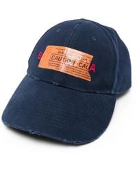 Balenciaga - Distressed Logo-Patch Baseball Cap - Lyst