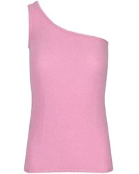LA ROSE - One-Shoulder Knitted Top - Lyst