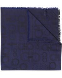 Ferragamo - Femmes Étole Gancini Bleu - Lyst