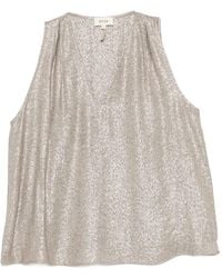 Diega - Taoda Herringbone-Pattern V-Neck Top - Lyst
