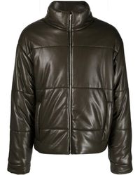 Nanushka - Marron Leather Puffer Jacket - Lyst